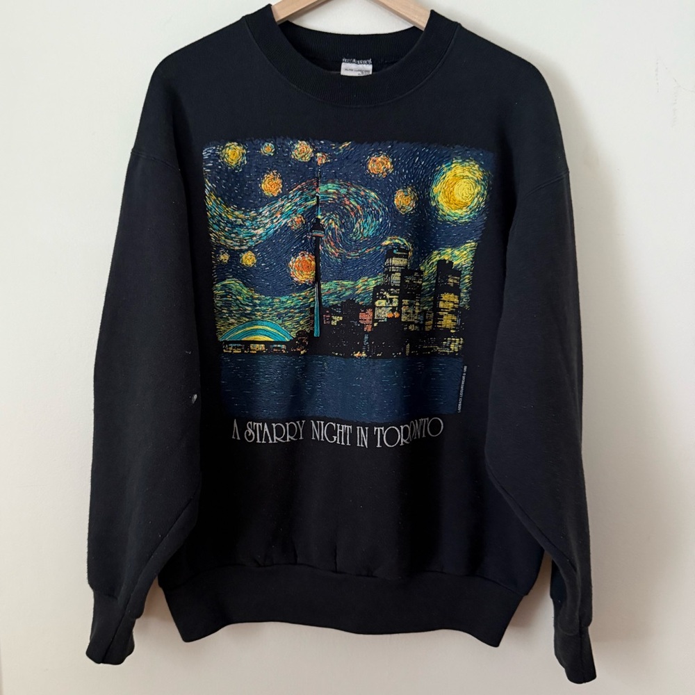 Vintage 1992 Starry Night in Toronto souvenir sweatshirt unisex XL crewneck